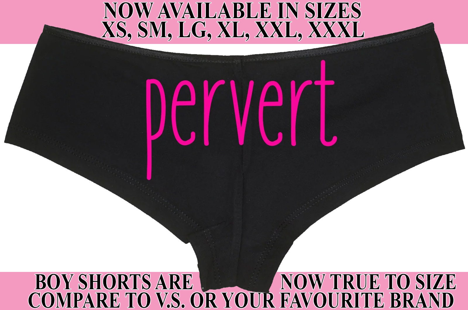 PERVERT Flirty Boy Short Panty Sexy Boyshort Panties Funny Rude Slutty