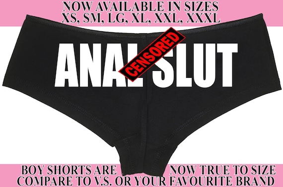 ANAL SLUT show her slutty side hen party bachelorette black boy short panty Panties boyshort color choices sexy funny rude bdsm cum cumslut