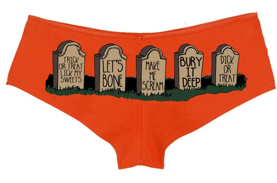 Flirty Halloween Gravestones - Slutty Sexy Halloween Boyshorts-Style Panties - Halloween Underwear