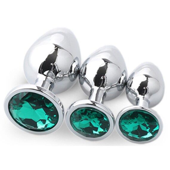 EMERALD color GREEN Round Shaped Acrylic Crystal Butt plug 3 sizes anal toy sex jewel ass dildo cglg hotwife hot wife vixen slut Princess