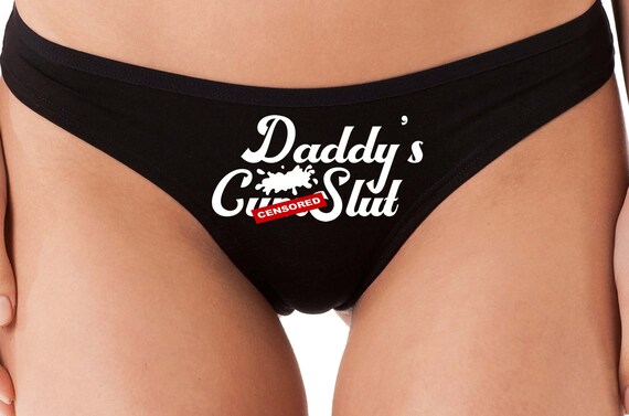 DADDYS Little C*MSLUT with splash flirty ddlg cgl comfy black cotton thong kitten show slutty side hotwife bdsm shared owned submissive slut