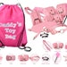Sparkly Pastel Daddys Toy Bag Beginners Pink Bondage Kit Daddy Master DDLG BDSM CGLG Submissive Dominant Rope Cuffs Leash Whip Nipple Clamps