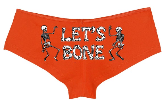 LETS BONE Dancing Skeletons Want to Fuck Me flirty Halloween underwear sexy boy short fun boyshort panties for naught slutty costume outift