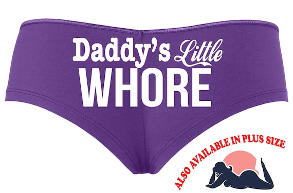 DADDY'S LITTLE WHORE owned slave purple boy short panties color options sexy funny rude collar collared neko pet play Kitten cgl ddlg slut