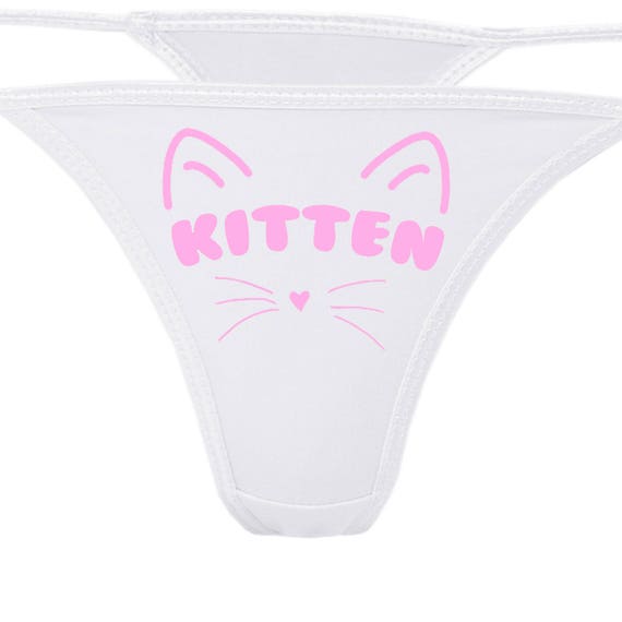 KITTEN flirty cgl white thong show your slutty side choice of colors Daddy's Little Slut Daddy's Girl