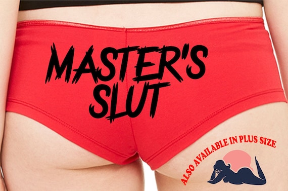 MASTER'S SLUT owned master slave RED boyshort Panties sexy for your submissive ddlg bdsm cglg kitten slave baby girl princess shared hotwife