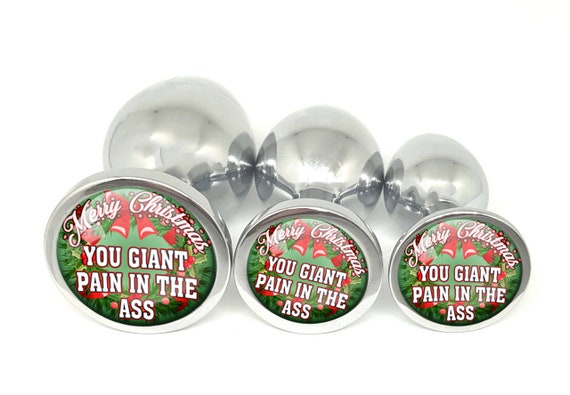 MERRY CHRISTMAS Butt Plug Giant Pain in the Ass Secret Santa Gift gag present office fun funny manager coworker exchange white elephant