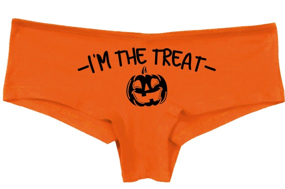 I Am the Treat - Slutty Sexy Halloween Boyshorts-Style Panties - Orange