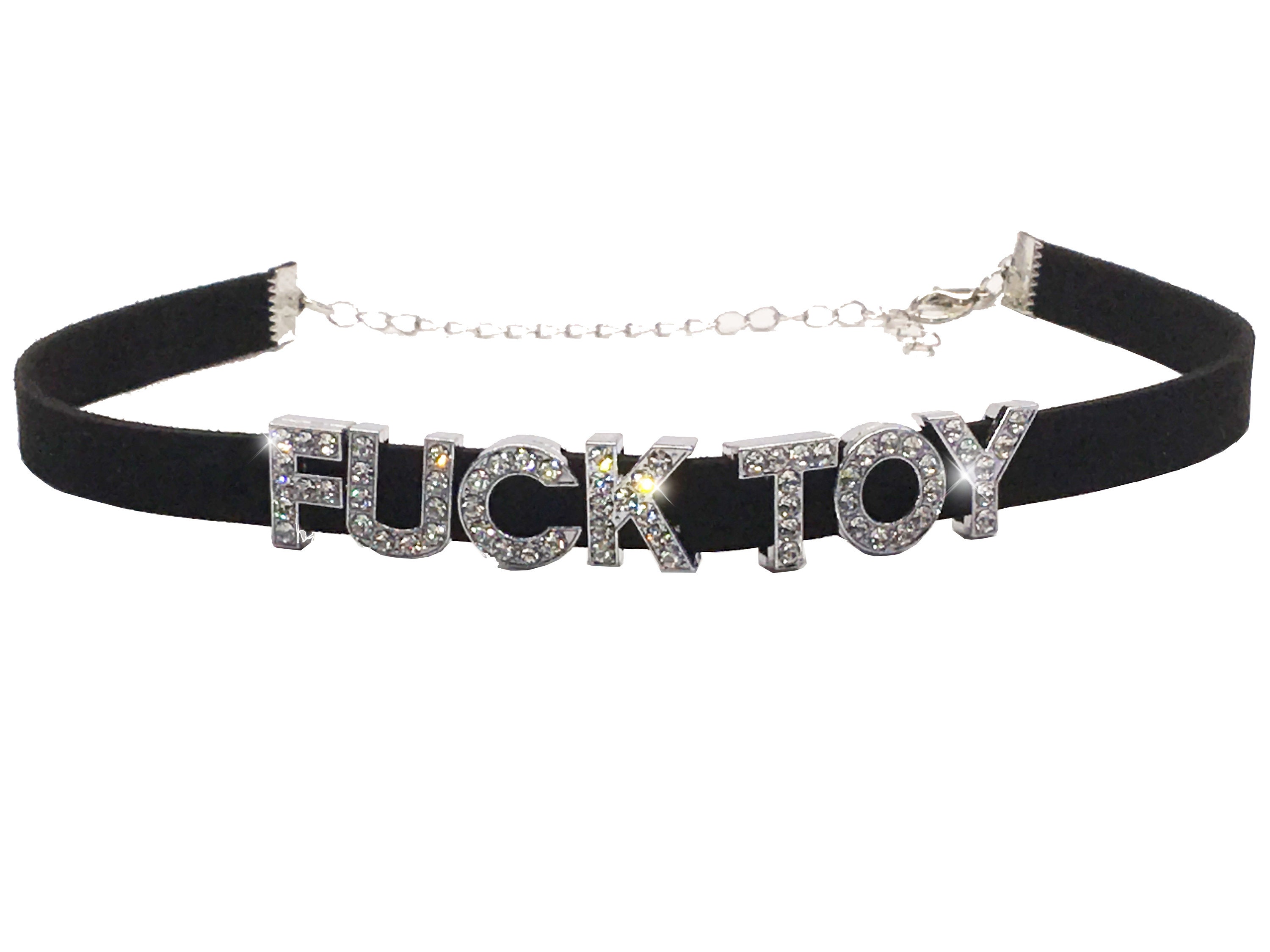 Daddys Fuck Toy Sexy Choker Necklace For Your Owned Hotwife Slut Shared Slutty Hot Wife Sparkly