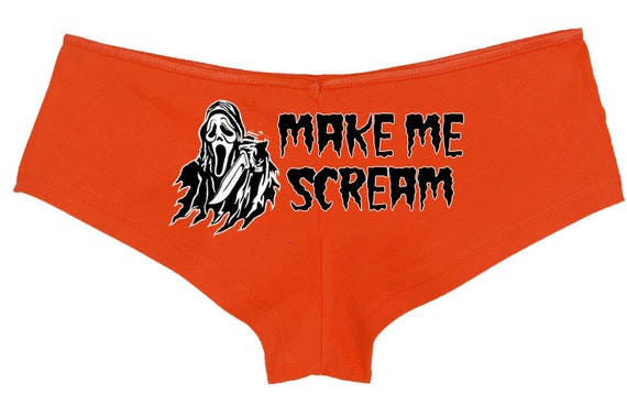 Make Me Scream - Spooky Slasher Ghost - Scream Queen Slutty Sexy Halloween Boyshorts-Style Panties