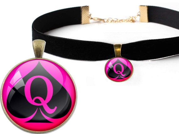 Pink QUEEN OF SPADES sexy choker necklace slut collar QoS bbc lover only big black cock ddlg cglg bdsm hotwife shared vixen hot wife owned
