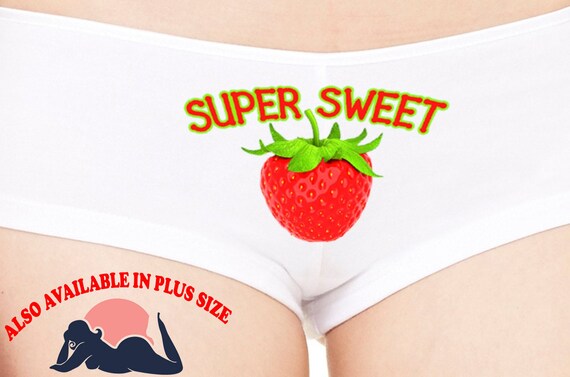 SUPER SWEET STRAWBERRY panties boy short new boyshort great for bachelorette panty game taste me all you can eat me aint gonna lick itself