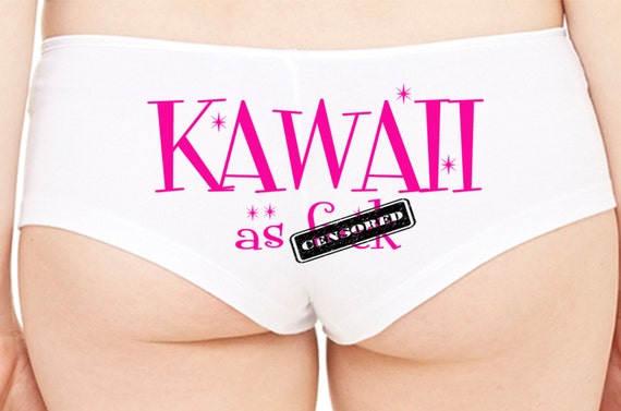 KAWAII AS F**K boy short nerdy panty booty Panties boyshort color choices sexy funny cute Japanese sexy geek anime senpai cartoon WHITE