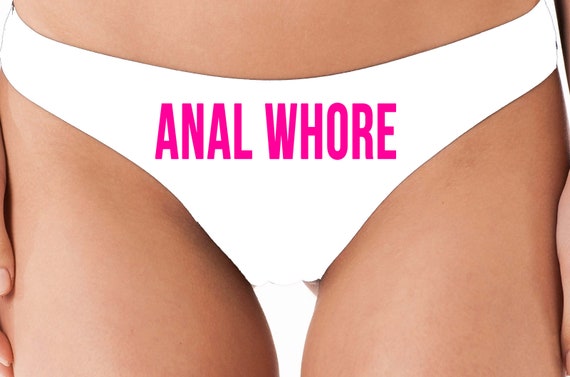 DADDY'S Little ANAL WHORE flirty ddlg cgl white cotton thong panties underwear kitten slutty side hotwife bdsm choice of colors shared slut