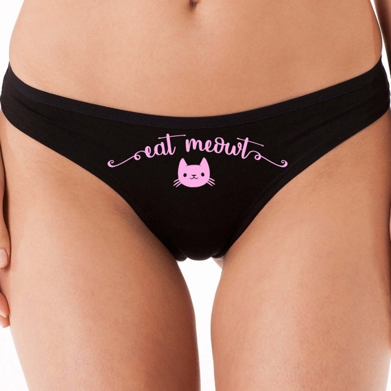 EAT MEOWT me out flirty thong panty underwear game kitten cat neko kawaii honeymoon bridal bachelorette hen party sexy oral sex cute kitty