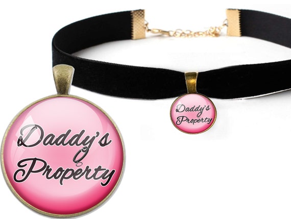 Cute DADDYS PROPERTY Pink owned by sexy choker necklace for daddys little slut princess baby girl collar necklace ddlg cglg bdsm fun hotwife