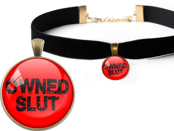 OWNED SLUT CHOKER Necklace sexy collar for daddys submissive little whore princess baby girl ddlg cglg bdsm hotwife shared ddlg hot wife