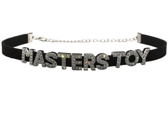 MASTERS TOY sexy choker necklace for your owned hotwife slut shared slutty hot wife sparkly rhinestone collar necklace ddlg cglg bdsm flirty