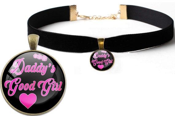 Black and Pink DADDYS GOOD GIRL owned by daddy sexy choker princess baby little slut collar necklace ddlg cglg bdsm flirty fun hotwife