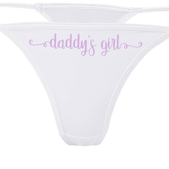 DADDY'S GIRL flirty cgl thong for kitten show your slutty side choice of colors DDLG clothing white thong with 16 color choices for logo