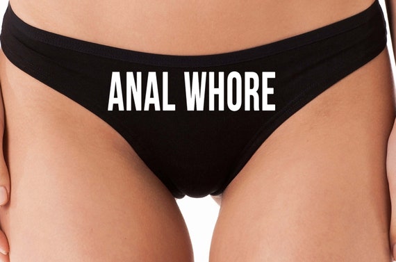 DADDY'S Little ANAL WHORE flirty ddlg cgl black cotton thong panties underwear kitten slutty side hotwife bdsm choice of colors shared slut