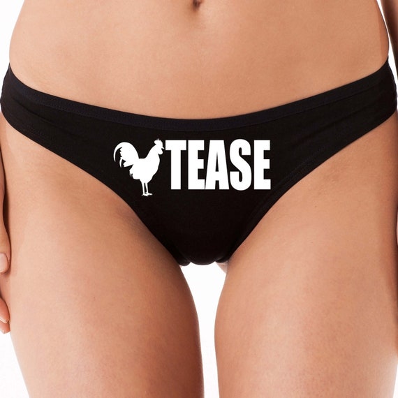 COCK TEASE hotwife hot wife black thong underwear multiple color choices sexy shared milf funny rude bachelorette bridal hen engagment party