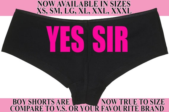 YES SIR BDSM ddlg cgl owned master slave boy short panty Panties boyshort color choices sexy funny rude collar collared neko Kitten daddy