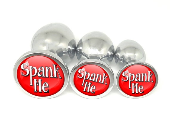 SPANK ME Bold Red Butt Plug 3 sizes - ddlg BDSM hotwife hot wife shared vixen baby girl Owned Princess Daddys Submissive Little Slut cuffs