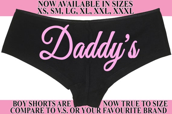 Cute cursive DADDY'S boyshort owned slave boy short panty Panties sexy funny Rear Center rude collar collared neko pet play KITTEN cgl ddlg