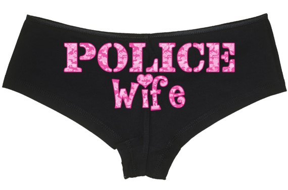 LEO POLICE WIFE Pink camo design new honeymoon engagement bridal bachelorette boy short panty Panties boyshort cop sexy party force Wifey