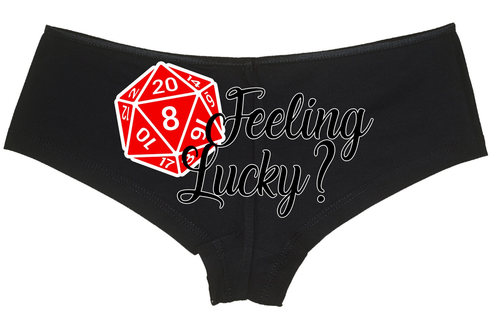 FEELING LUCKY RPG Dice Nerdy Panties Boy Short Panty New Boyshort Sexy Funny Gamer Girl Nerd 