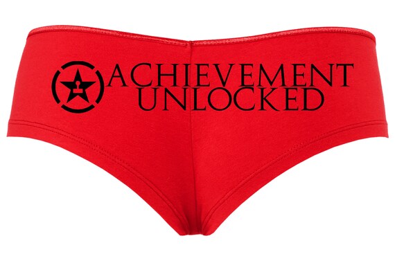 ACHIEVEMENT UNLOCKED RPG wargaming magic gaming video gamer nerdy Purple boy short panty Panties sexy funny nerdgirl flirty underwear