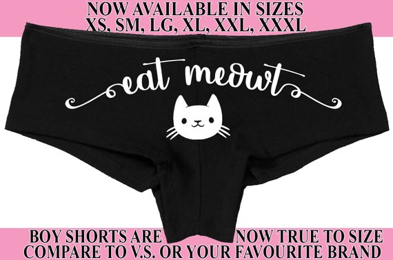 EAT MEOWT me out flirty panty game kitten cat neko kawaii honeymoon bridal bachelorette hen boy short panties boyshort party sexy oral sex