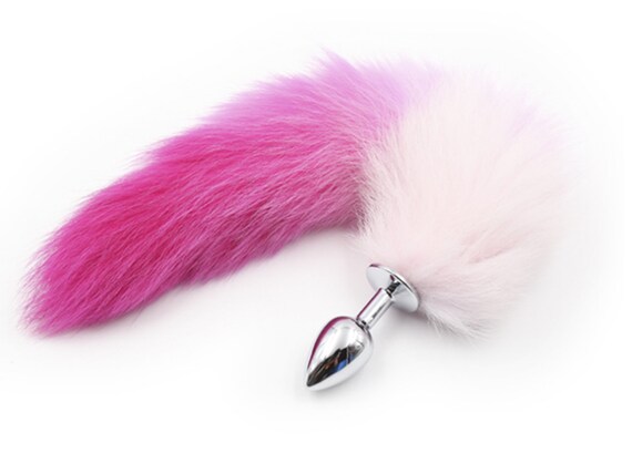 Pink Gradient Tail on Anal PLUG toy Cat Fox Petplay pet play sexy ass dildo cglg shared Slut Princess Cosplay Dress Up Costume s m l 3 pack