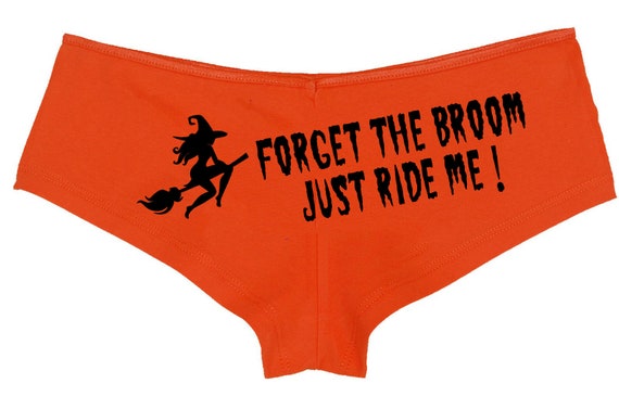 Flirty Forget The Broom and Ride Me flirty Boy short underwear - sexy fun boyshort panties for under your naughty halloween costume outift