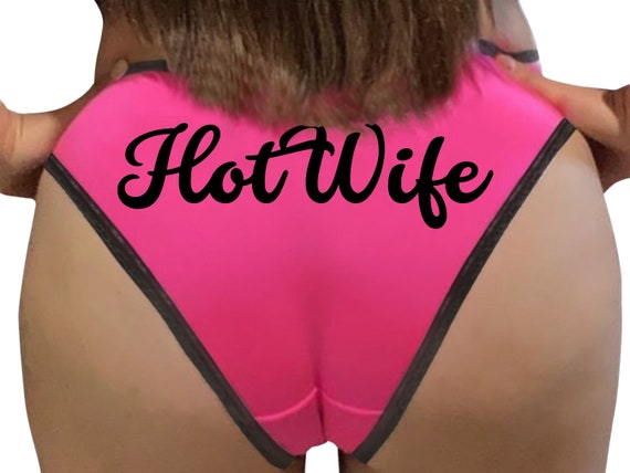 HOT WIFE HOTWIFE Pink Bikini Panties Lace Trim for owned shared slut slave panty sexy slutty collared interacial swing cuck vixen stag