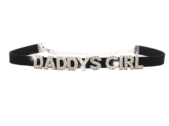 DADDYS GIRL sexy choker necklace for baby girl little princess slut kitten sparkly rhinestone collar necklace ddlg cglg bdsm flirty fun