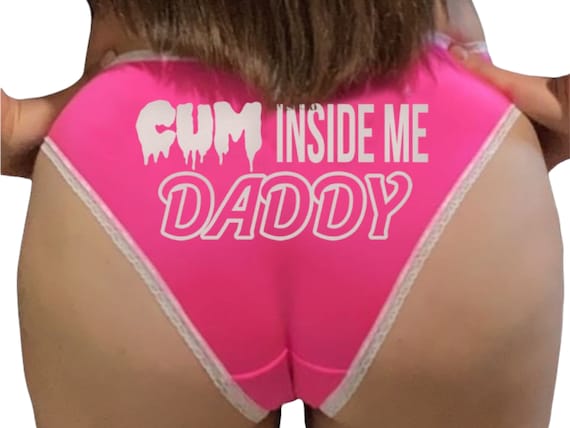 CUM INSIDE Me DADDY  pink bikini panty white lace Panties sexy funny rude collar slave neko pet play Kitten cgl ddlg plus size creampie