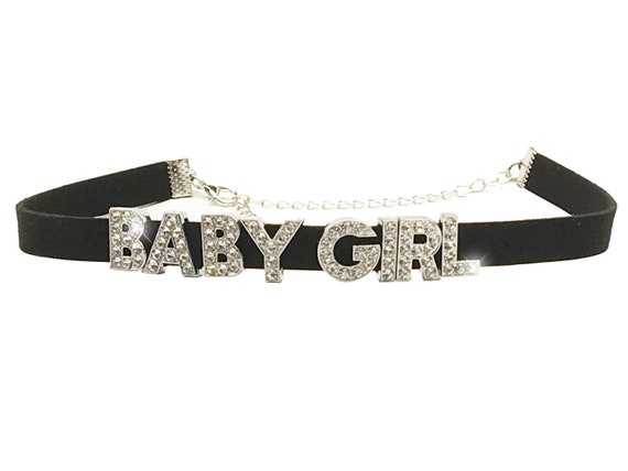 BABYGIRL BABY GIRL sexy choker necklace for daddys little princess slut kitten sparkly rhinestone collar necklace ddlg cglg bdsm flirty fun