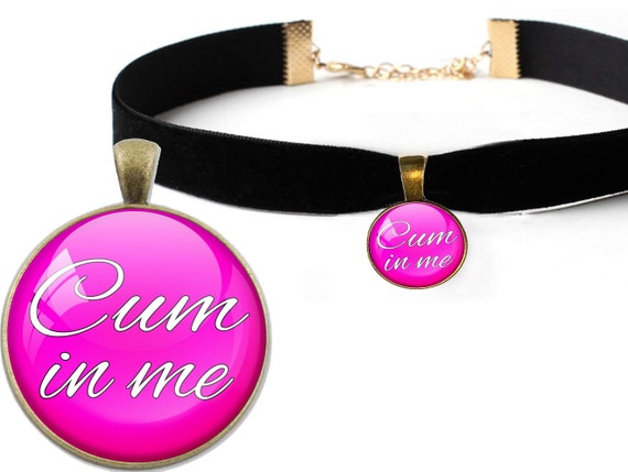 Cute Pink CUM In ME sexy choker necklace for daddys cumslut little princess baby girl slut collar ddlg cglg bdsm flirty fun hotwife breed me