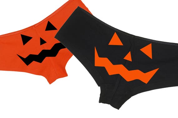 Jack o Lantern - Pumpkin Face Slutty Sexy Halloween Boyshorts-Style Panties