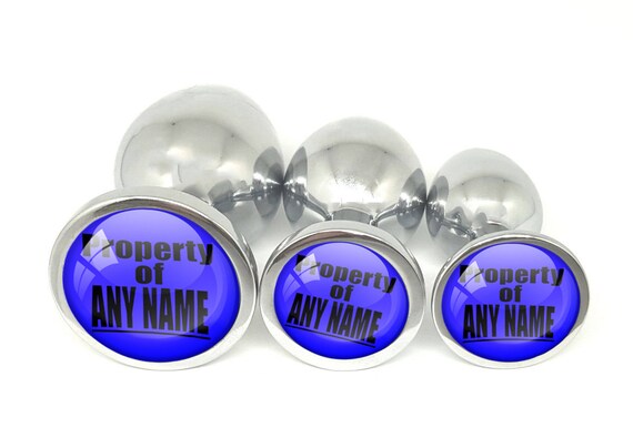 Custom Personalized Butt Plug - PROPERTY OF Insert your name PLUG 3 sizes - owned slut bdsm ddlg anal play hot wife hotwife lifestyle blue