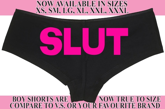 SLUT show your slutty side hen party bachelorette boy short panty panties boyshort sexy funny party rude bdsm ddlg cgl owned shared hotwife