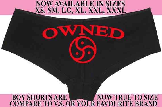 OWNED featuing BDSM LOGO boy short underwear boyshort panties collared cgl ddlg dominant submissive slutty slut hotwife shared hot wife sub