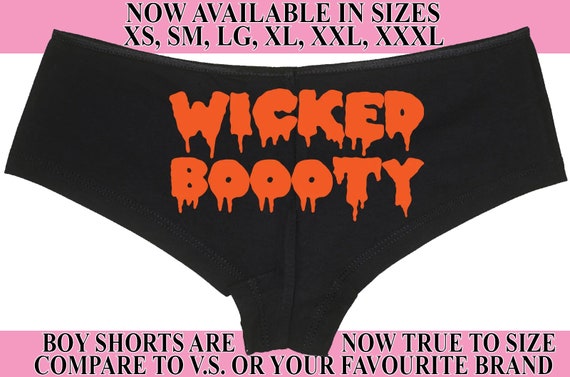 WICKED BOOOTY BOO0 Ty Halloween boy short panty Panties boyshort color choices sexy funny power lift work that booty then show it off ghost