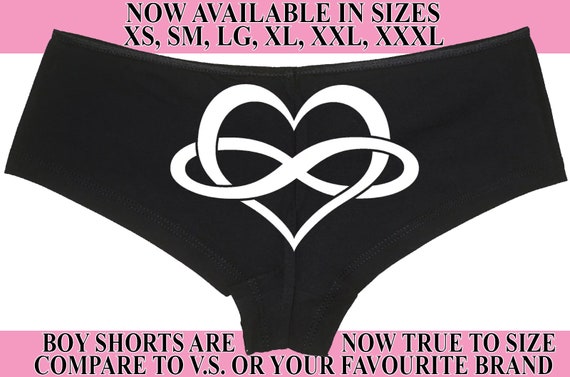 POLYAMORY HEART INFINITY Logo boy short panty Panties boyshort color choices poly pride Sexuality, lgbt, lgbtqia, polyamory gift