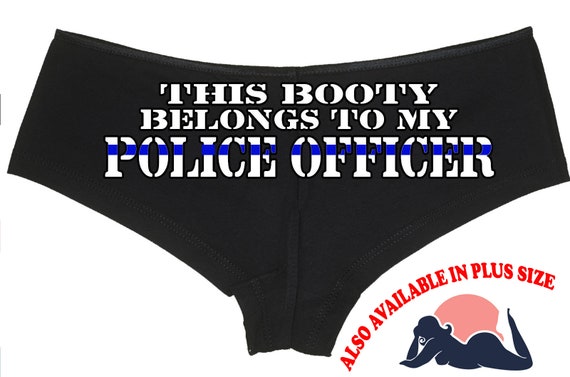 LEO Thin Blue Line Police Wife This BOOTY BELONGS To My Police Officer Underwear panties force cop bachelorette engagement party boyshort