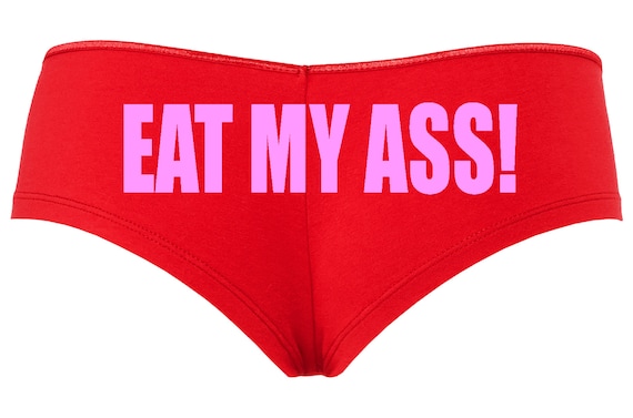 EAT MY ASS out flirty panty game kitten honeymoon bridal bachelorette hen Red boy short panties party sexy oral sex anal lick me slut