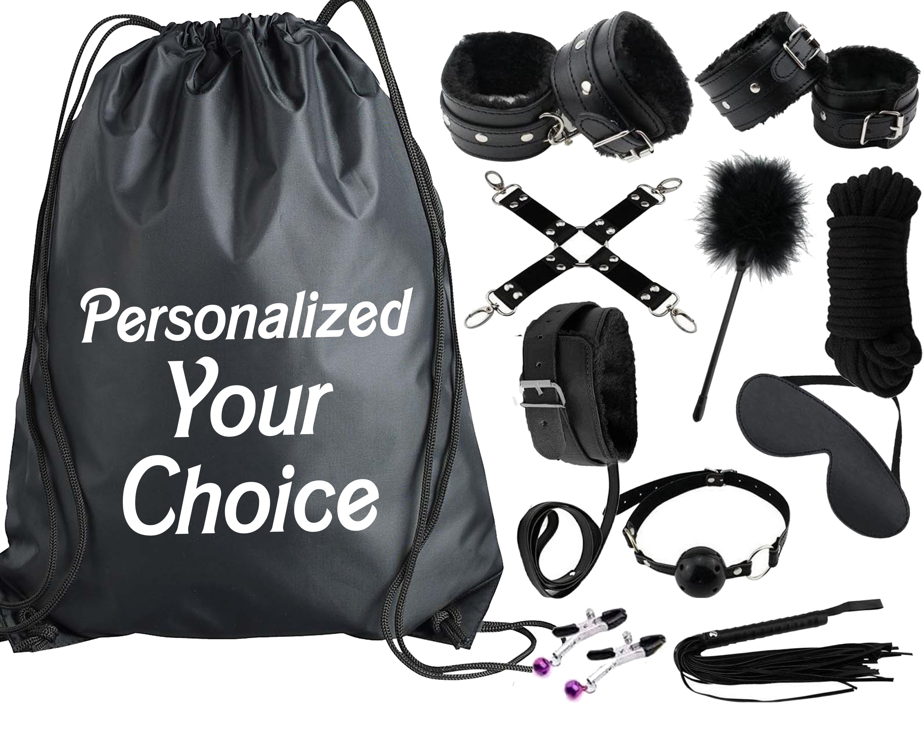 Beginners Bondage Kit Black Personalized Storage Bag Daddy