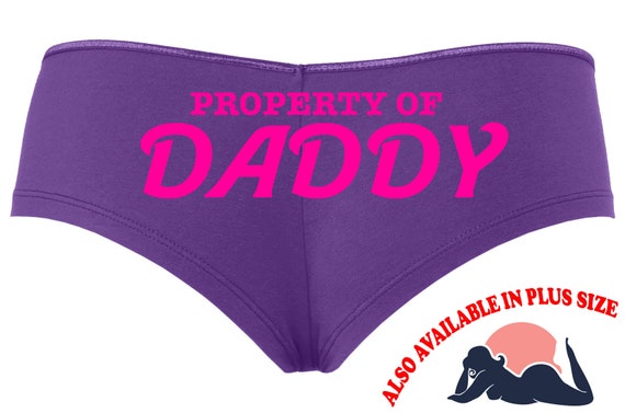 PROPERTY OF DADDY owned slave Purple boy short panty Panties color choices sexy funny rude collar collared neko pet play Kitten cgl ddlg